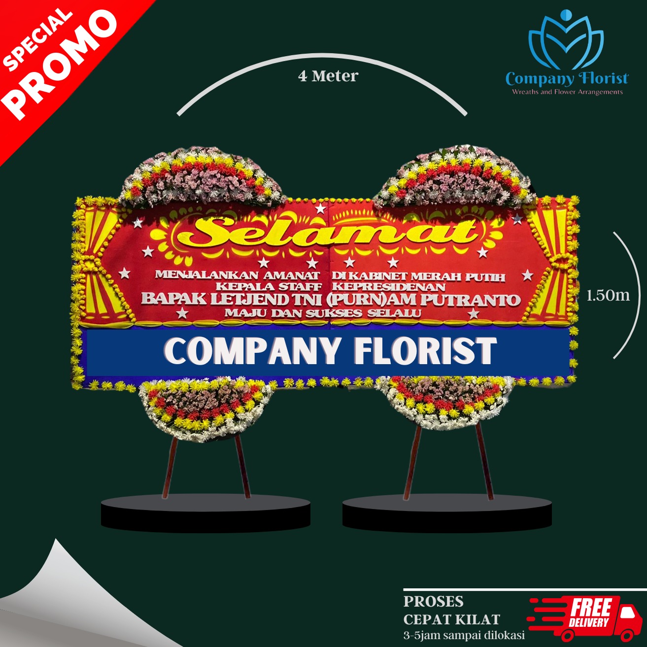Papan Bunga Pernikahan Custom Desain – Company Florist